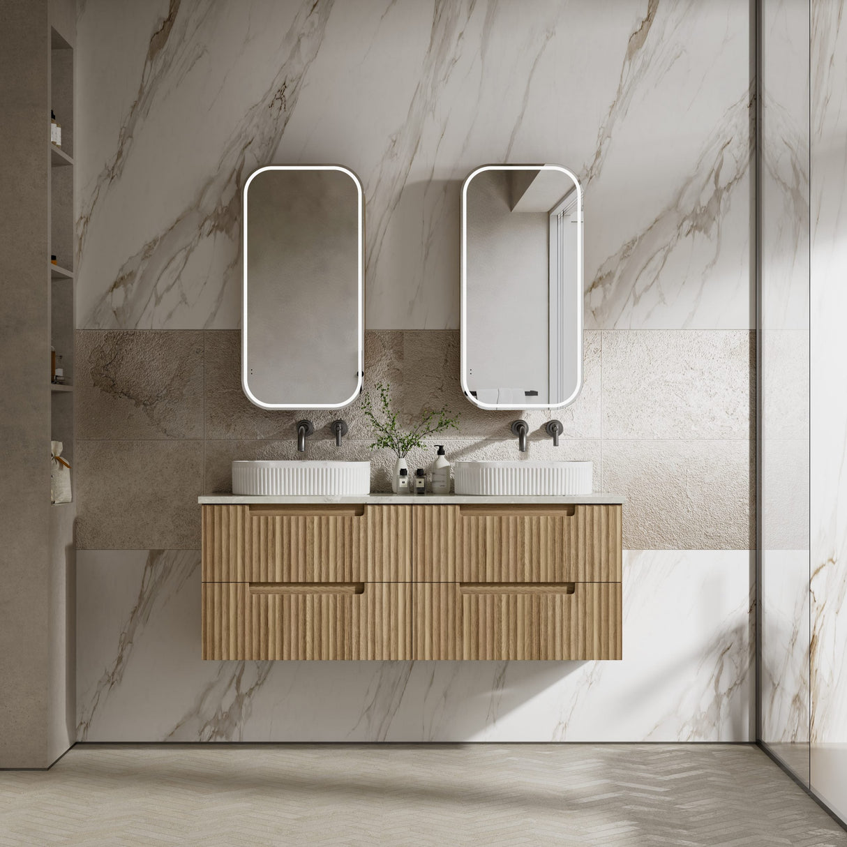 Aulic 1500mm Lovina Tier Single/Double Bowl Wall Hung Vanity CAWH55-1500 Vanity Units