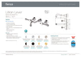 Fienza 339102NN-LF Lillian Lever Basin Bath Wall Set, Brushed Nickel