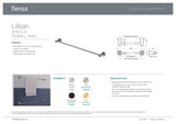 Fienza 81001BN Adjustable Lillian Single Towel Rail, Brushed Nickel