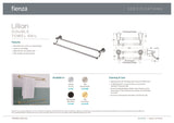 Fienza 81008BN Lillian Adjustable Double Towel Rail, Brushed Nickel
