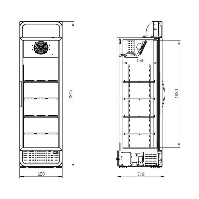 Husky 486L Single Glass Door Commercial Fridge in White C5PRO-H-WH-AUHU