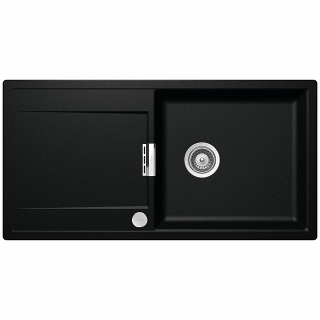 Abey Schock Md-100Lb Mono Single Bowl With Drainer - Magma Black Granite Kitchen Sinks