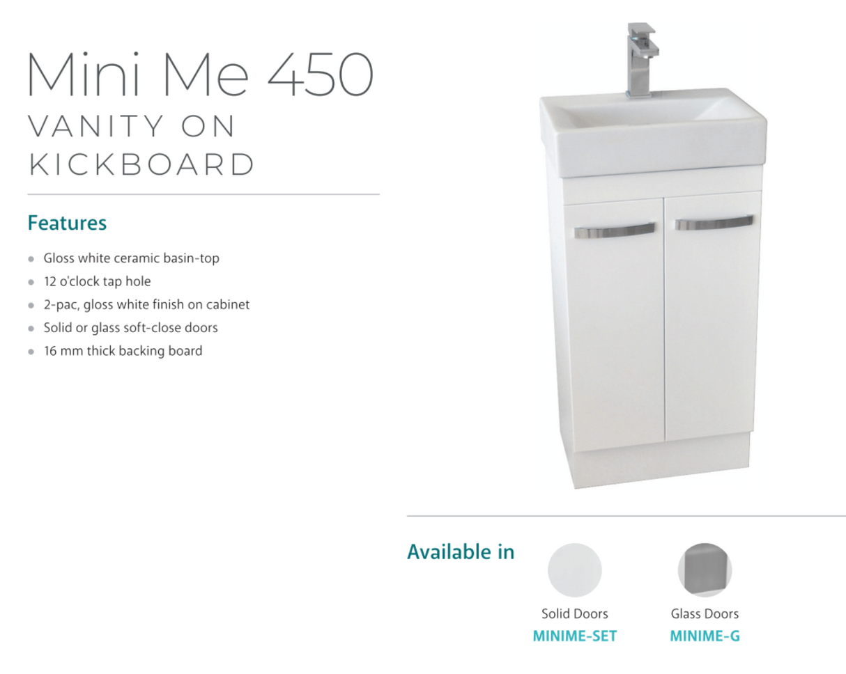 Fienza Minime-Set Mini Me 450Mm White Vanity Unit - Special Order Units