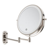 Fienza MM20-BN Swivel LED Magnifying Rechargable Mirror, Brushed Nickel