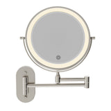 Fienza MM20-BN Swivel LED Magnifying Rechargable Mirror, Brushed Nickel
