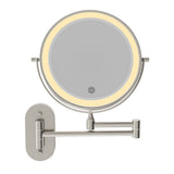 Fienza MM20-BN Swivel LED Magnifying Rechargable Mirror, Brushed Nickel