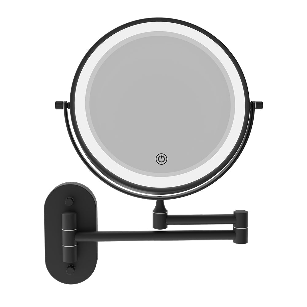 Fienza MM20-B Swivel LED Magnifying Rechargable Mirror, Matte Black