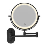 Fienza MM20-B Swivel LED Magnifying Rechargable Mirror, Matte Black