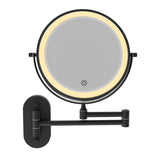 Fienza MM20-B Swivel LED Magnifying Rechargable Mirror, Matte Black