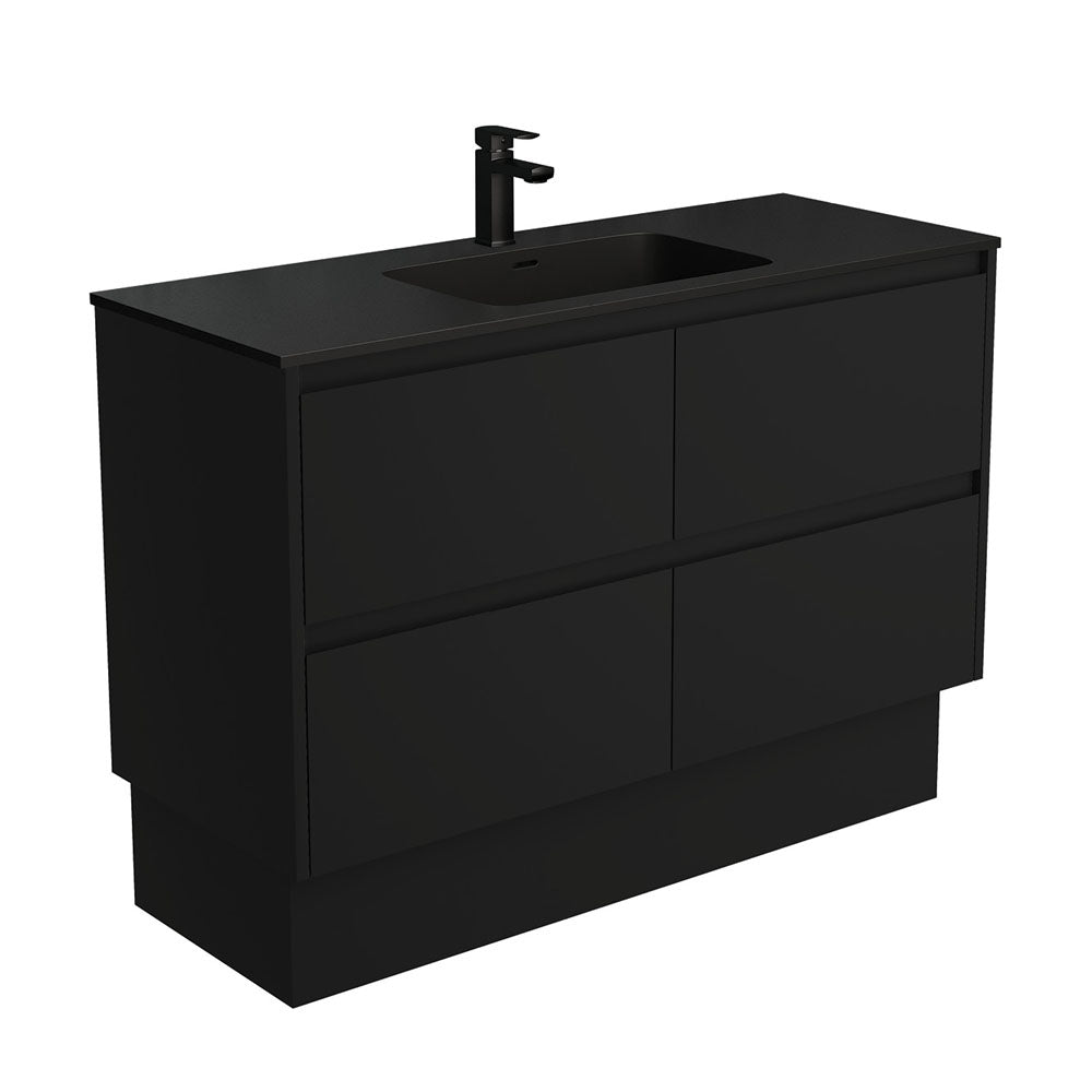 Fienza MON120BBK 1200mm Montana Amato Vanity on Kickboard, 1 Taphole, Satin Black