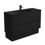 Fienza MON120BBK 1200mm Montana Amato Vanity on Kickboard, 1 Taphole, Satin Black