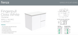 Fienza MON75FR Montana Fingerpull 750 Gloss Wall Hung White Vanity, Left Drawers