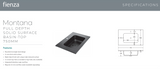 Fienza MON75ZL Montana Fingerpull 750 Satin Black Wall Hung Vanity, Left Drawers