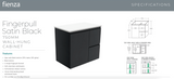 Fienza MON75ZL Montana Fingerpull 750 Satin Black Wall Hung Vanity, Left Drawers