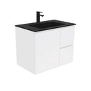 Fienza MON75ZR Montana Fingerpull 750 Gloss White Wall Hung Vanity, Right Drawers