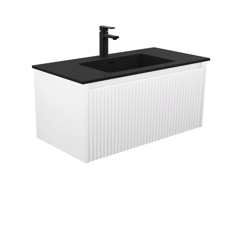 Fienza MON90RW 900 Montana Alina Satin White Wall-Hung Vanity