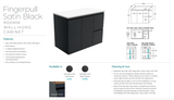 Fienza MON90ZBL Montana Fingerpull 900 Satin Black Wall Hung Vanity, Left Drawers
