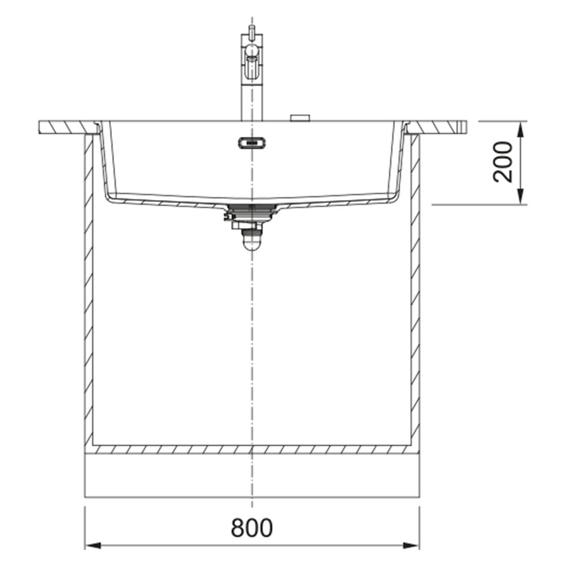 Franke Maris Granite Single Bowl 720mm Undermount Stone Grey, MRG110-72B SG