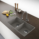 Franke Maris Granite Double Bowl 350-350mm Flushmount Stone Grey, MRG220-35SG-B