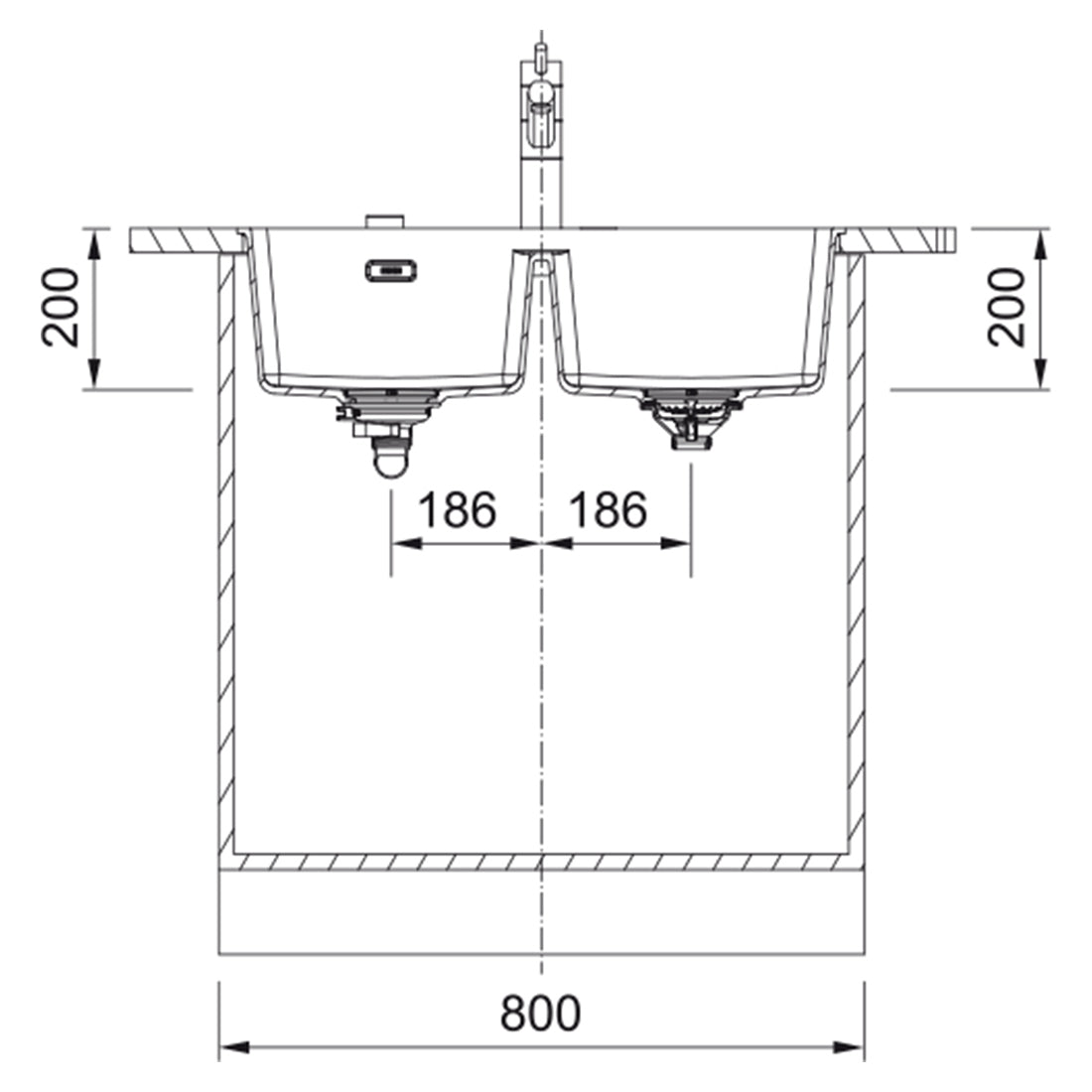 Franke Maris Granite Double Bowl 350-350mm Undermount Stone Grey, MRG120-35/35-B SG