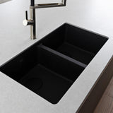 Franke Maris Granite Double Bowl 350-350mm Flushmount Matte Black, MRG 220/35-35B MB