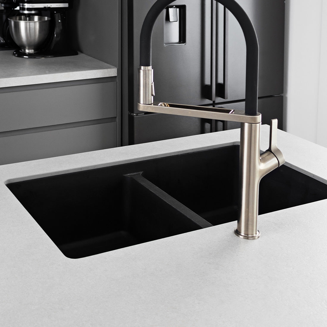 Franke Maris Granite Double Bowl 350-350mm Flushmount Matte Black, MRG 220/35-35B MB