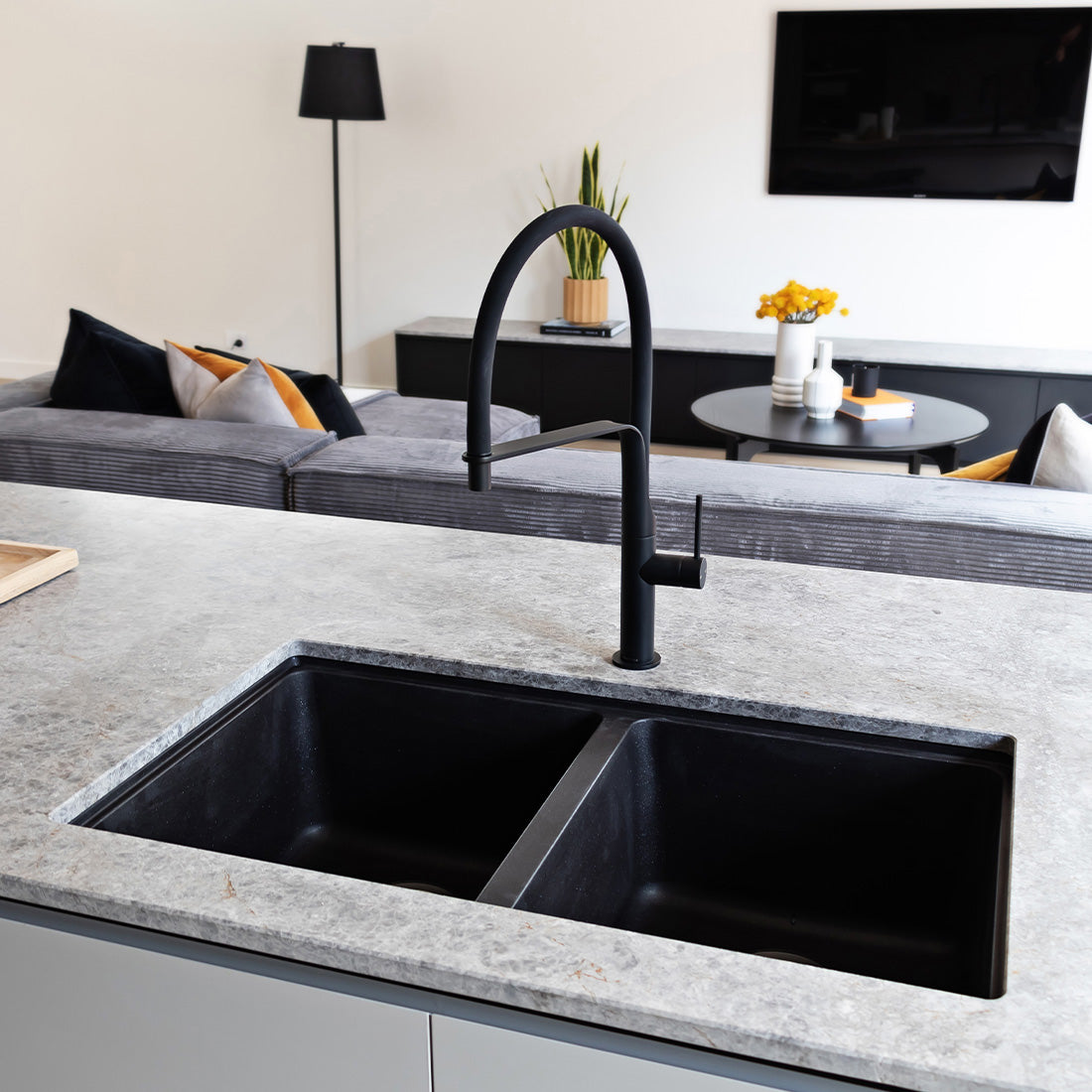 Franke Maris Granite Double Bowl 350-350mm Undermount Onyx, MRG120-35/35-B ON