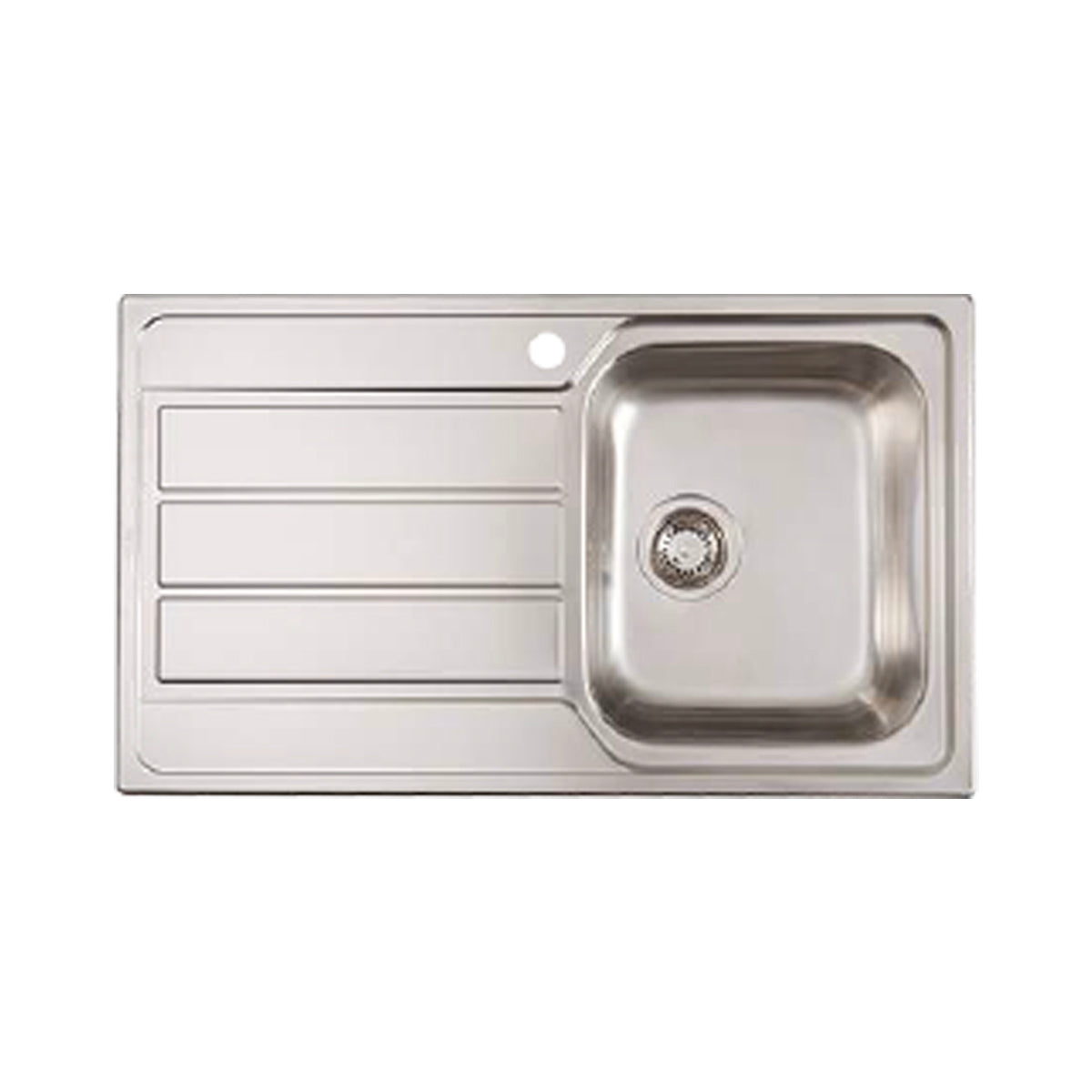 Euro Appliances Ms101S Right Hand Bowl Single And Drainer Sink Top Mounted Kitchen Sinks