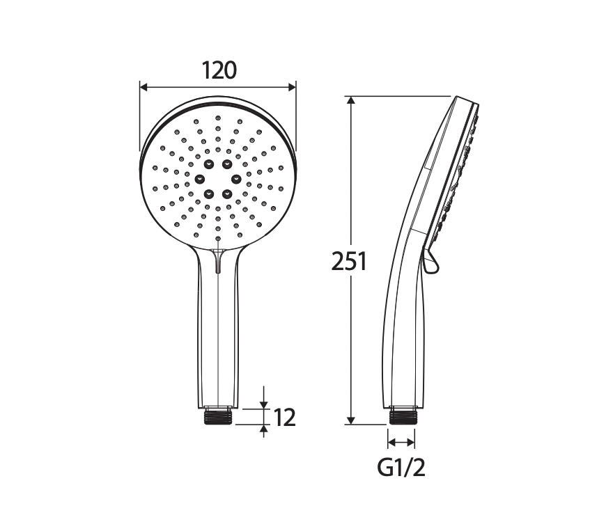 Fienza MSH117 Empire Slim Handheld Shower Head 3 Function, Chrome