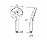 Fienza MSH117 Empire Slim Handheld Shower Head 3 Function, Chrome
