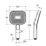 Fienza MSH139UB Kuro Hand Shower Head, Soft Square, Urban Brass