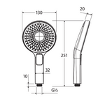 Fienza MSH140BN Kuro Hand Shower Head, Round, Brushed Nickel