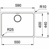 Franke Mythos Single Bowl 550mm Undermount Stainless Steel with Accessories, MYX110-55FPC