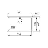 Franke Mythos Single Bowl 700mm Undermount Stainless Steel with Accessories, MYX110-70FPC