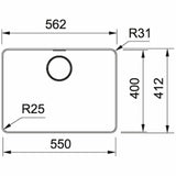 Franke Mythos Single Bowl 550mm Top Mount Stainless Steel with Accessories, MYX210-55FPC