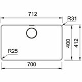 Franke Mythos Single Bowl 700mm Top Mount Stainless Steel with Accessories, MYX210-70FPC