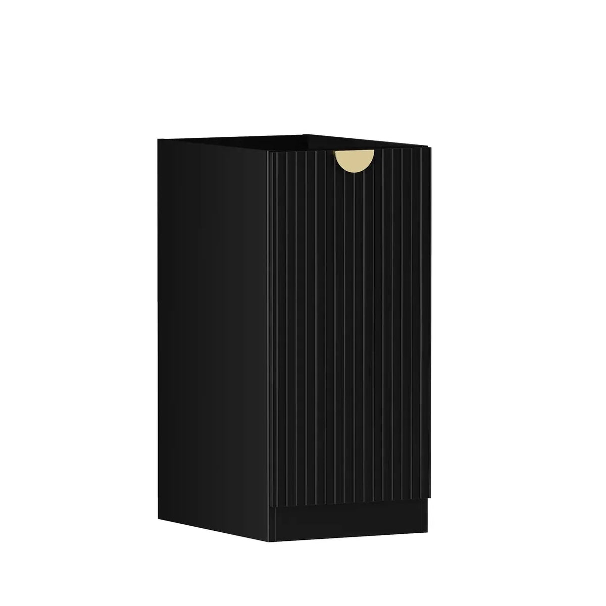 Otti Marlo Laundry 415 Fluted Black Base Cabinet with internal Drawer