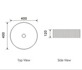 Otti OT4000MW Marlo Round 400x400x125 Fluted Above Counter Basin