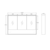 Otti MASV1200B Marlo 1200mm Matte Black Shaving Cabinet