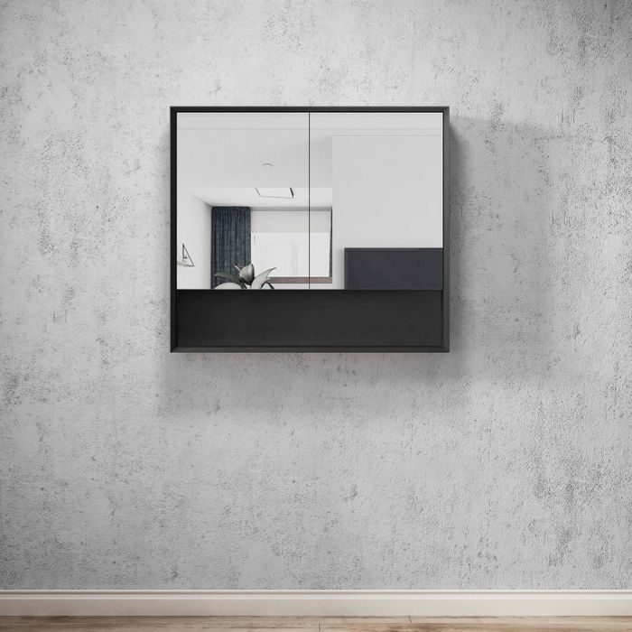 Otti MASV900B Marlo 900mm Matte Black Shaving Cabinet
