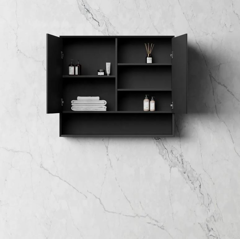 Otti MASV900B Marlo 900mm Matte Black Shaving Cabinet