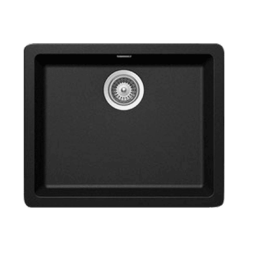 Abey Soho Single Large Bowl Topmount/Undermount Sink, 550x430mm, Magma Black, N120B