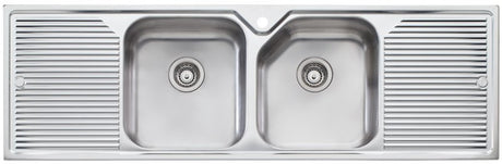 Oliveri Np6531Th Nu-Petite Double Bowl Drainer Sink Top Mounted Kitchen Sinks