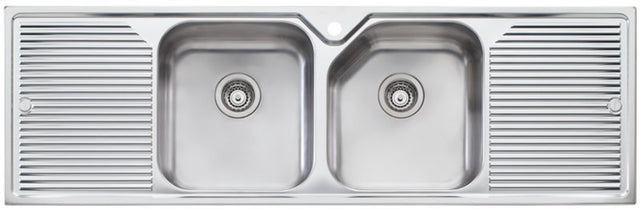 Oliveri Np6531Th Nu-Petite Double Bowl Drainer Sink Top Mounted Kitchen Sinks