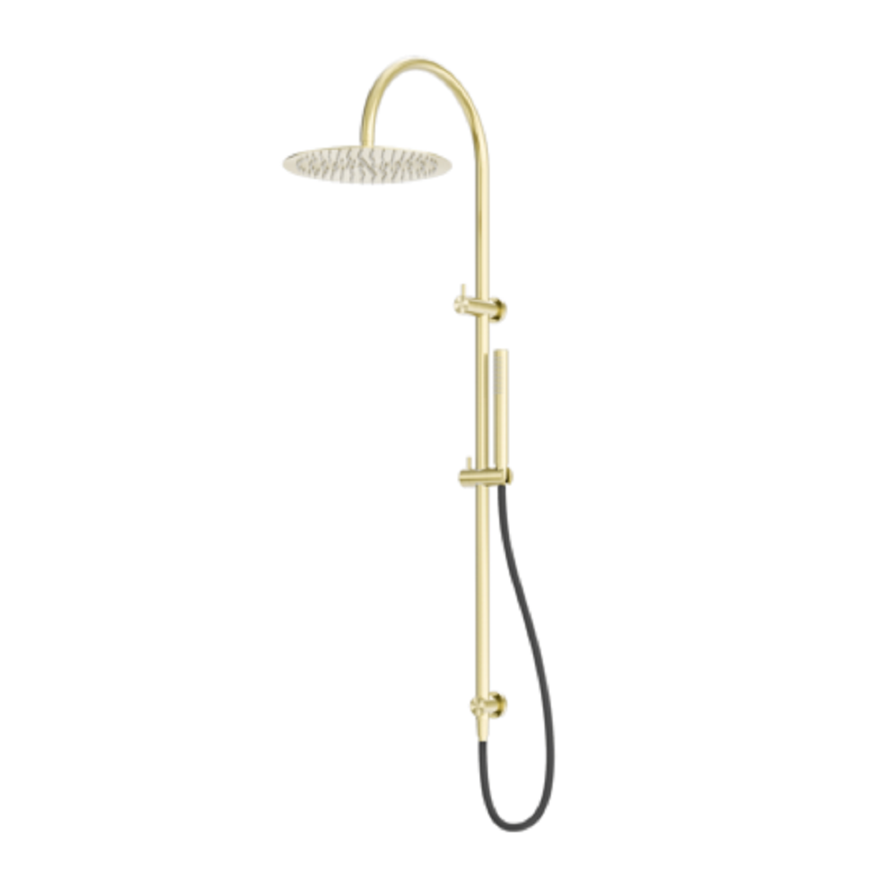 Nero Zen Twin Shower with Outdoor Shower Hose Brushed Gold NR162205C01BG