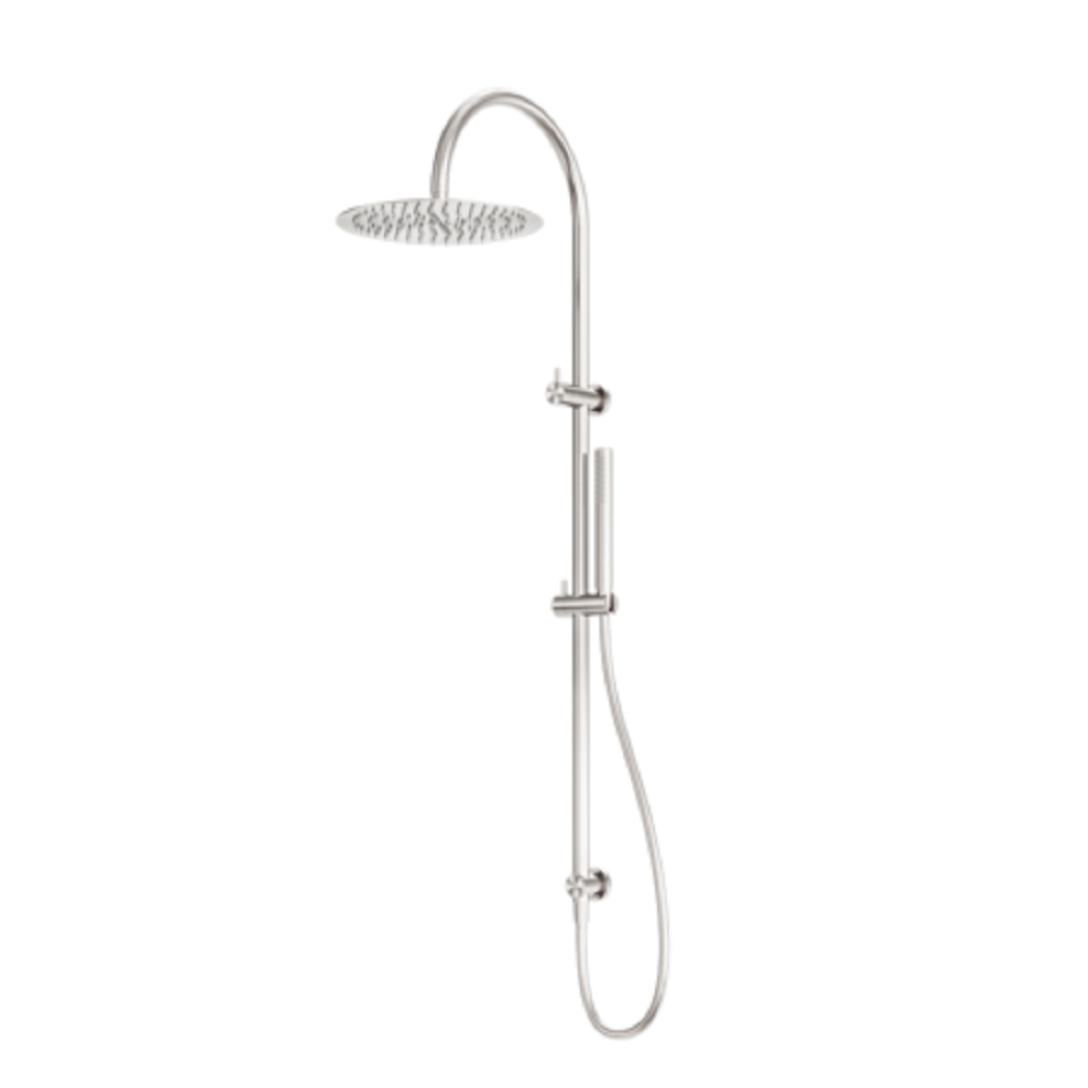 Nero Zen Twin Shower with Indoor Shower Hose Brushed Nickel NR162205C02BN