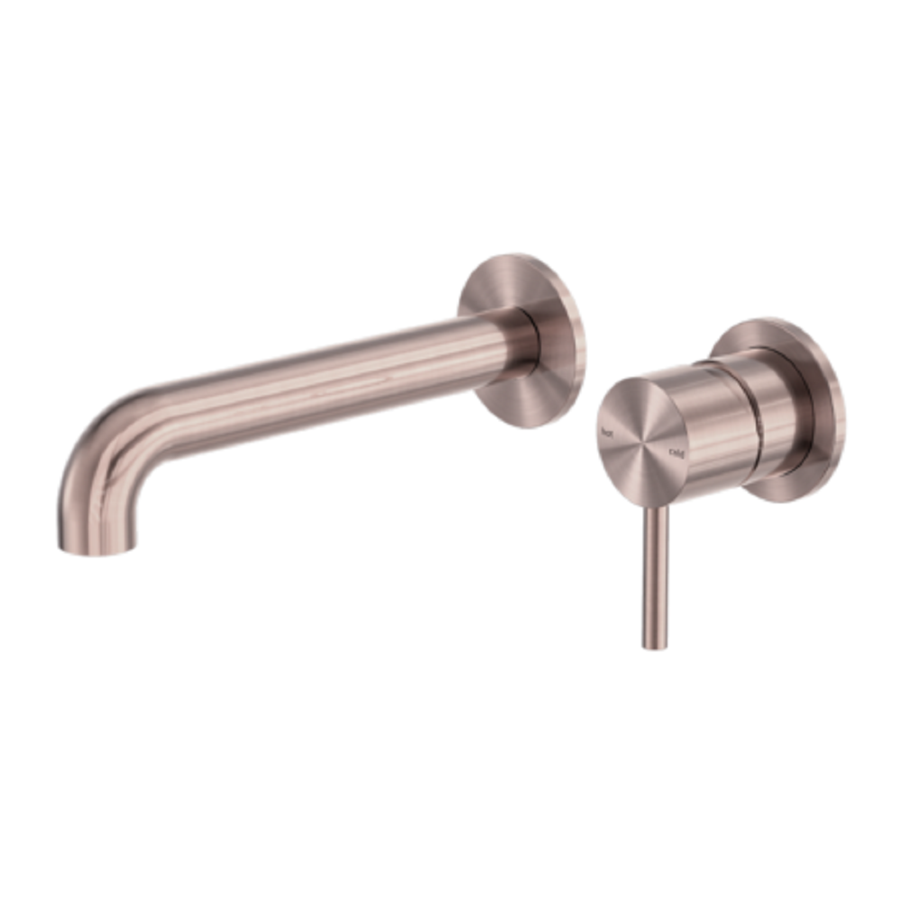 Nero Zen Wall Basin/Bath Mixer, 185mm Spout (Separate Plates) Brushed Bronze NR162210B185BZ