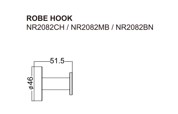 Nero Dolce Robe Hook Brushed Nickel NR2082BN