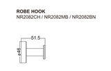 Nero Dolce Robe Hook Brushed Nickel NR2082BN