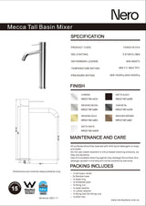 Nero Mecca Tall Basin Mixer Brushed Nickel NR221901aBN